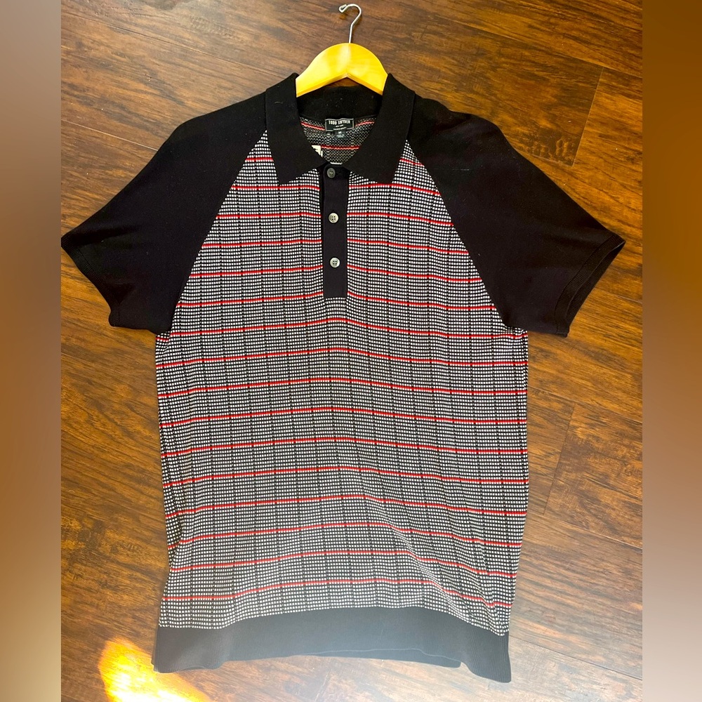 Todd Snyder Men’s Medium Houndstooth Sweater Polo